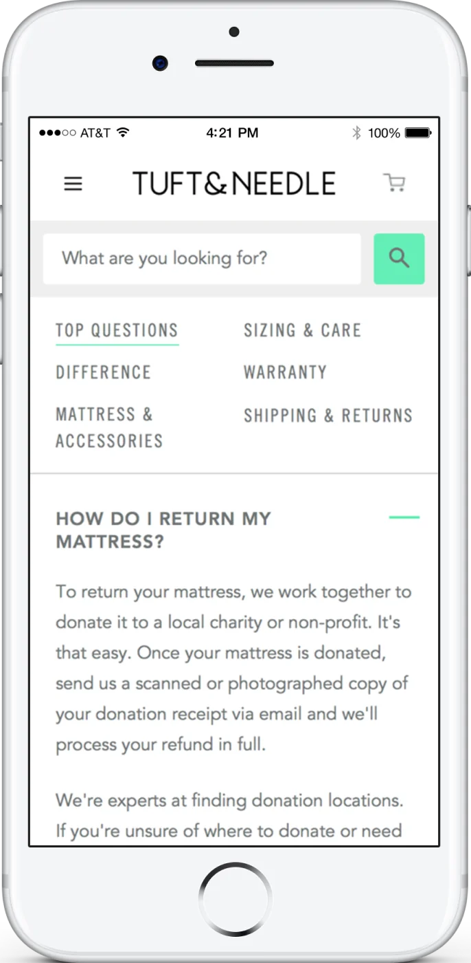 Tuft & Needle Support Experience